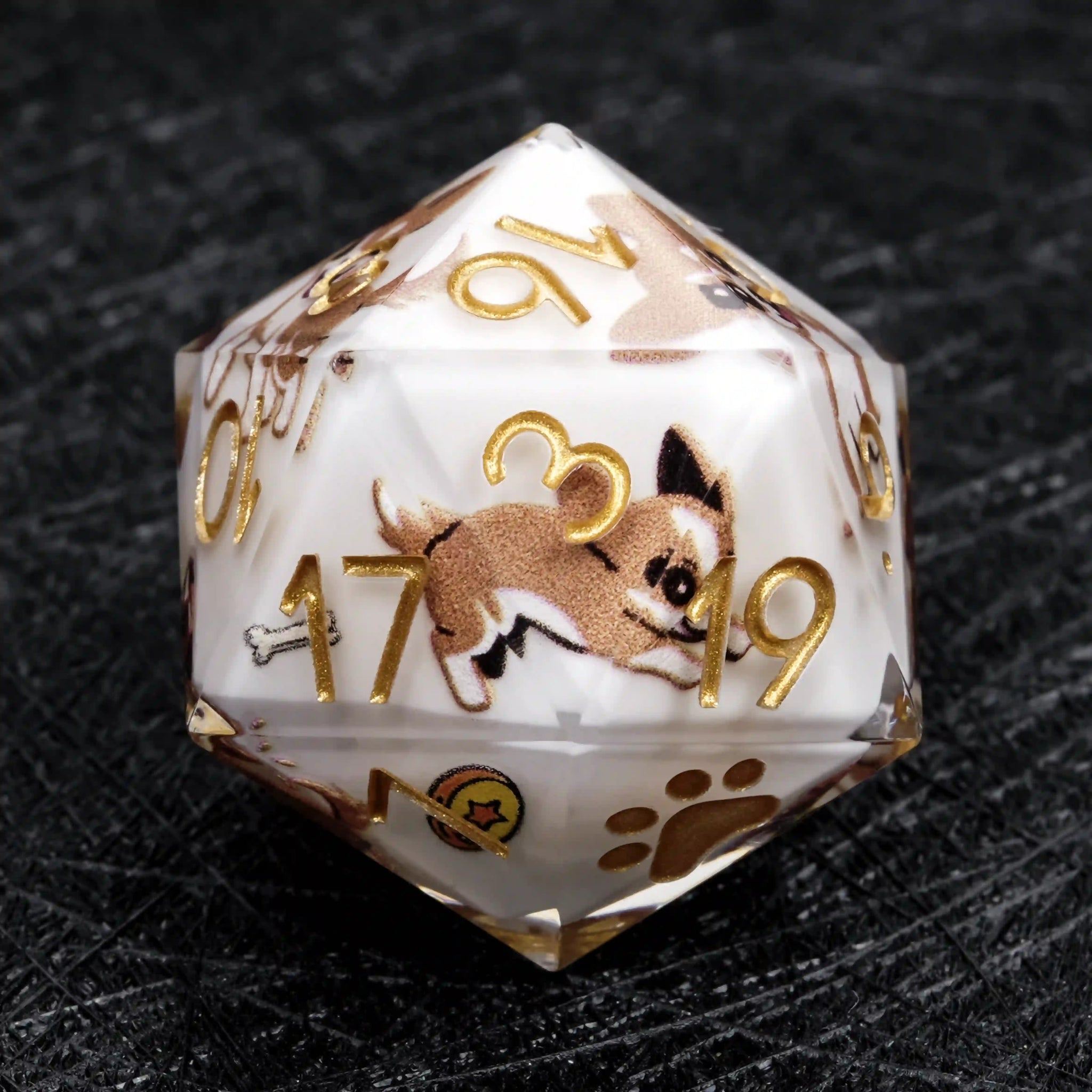 Kickstarter Dice – Canine Legends Chihuahua Resin DND Dice Set - Bear Dice