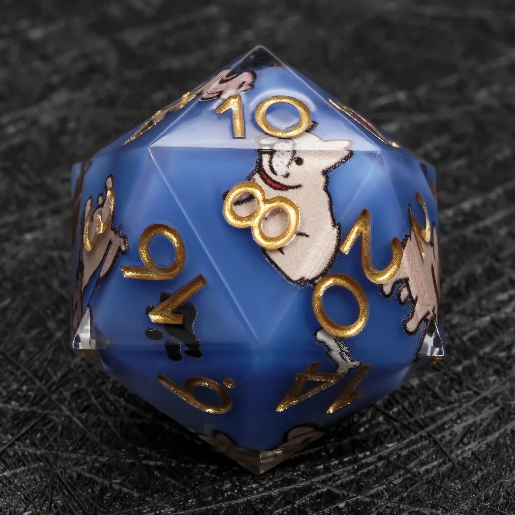 Kickstarter Dice – Canine Legends French Bulldog Resin DND Dice Set | Cute Guardian Dice for RPG Adventures - Bear Dice