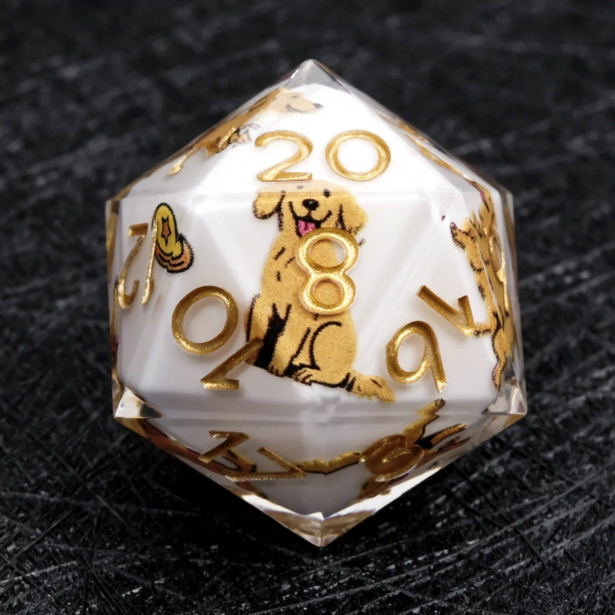 Kickstarter Dice – Canine Legends Golden Retriever Resin RPG Dice Set | Loyal Guardian Dice of Fortune - Bear Dice