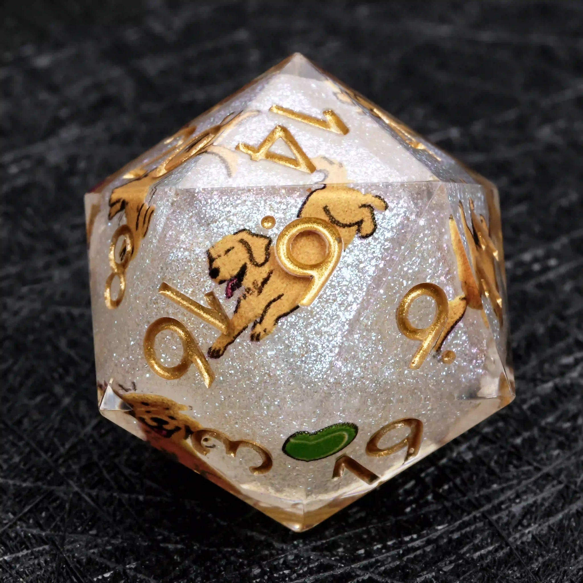 Kickstarter Dice – Canine Legends Golden Retriever Resin RPG Dice Set | Loyal Guardian Dice of Fortune - Bear Dice