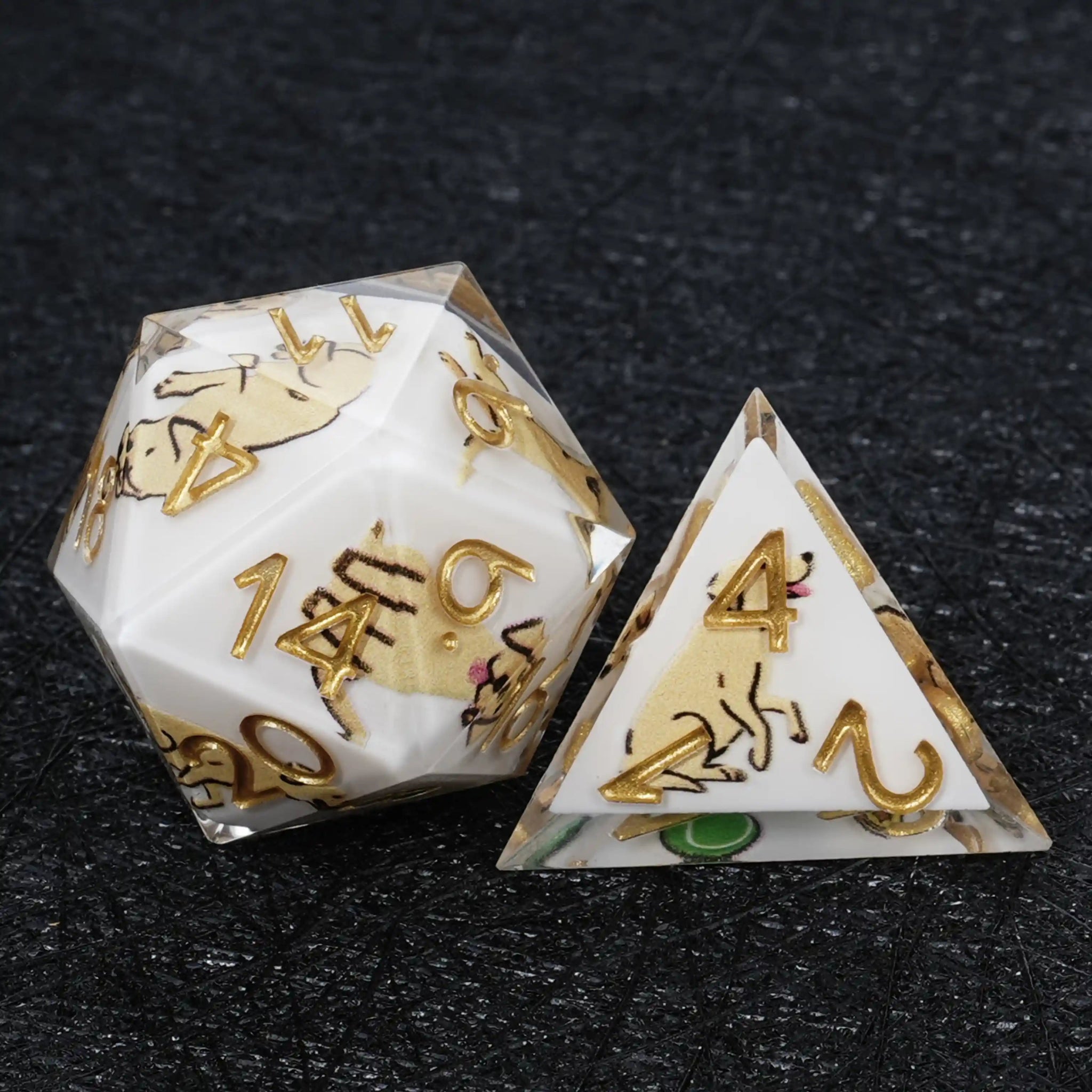 Kickstarter Dice – Canine Legends Labrador Resin DND Dice Set | Faithful Guardian Dice for RPG Players - Bear Dice
