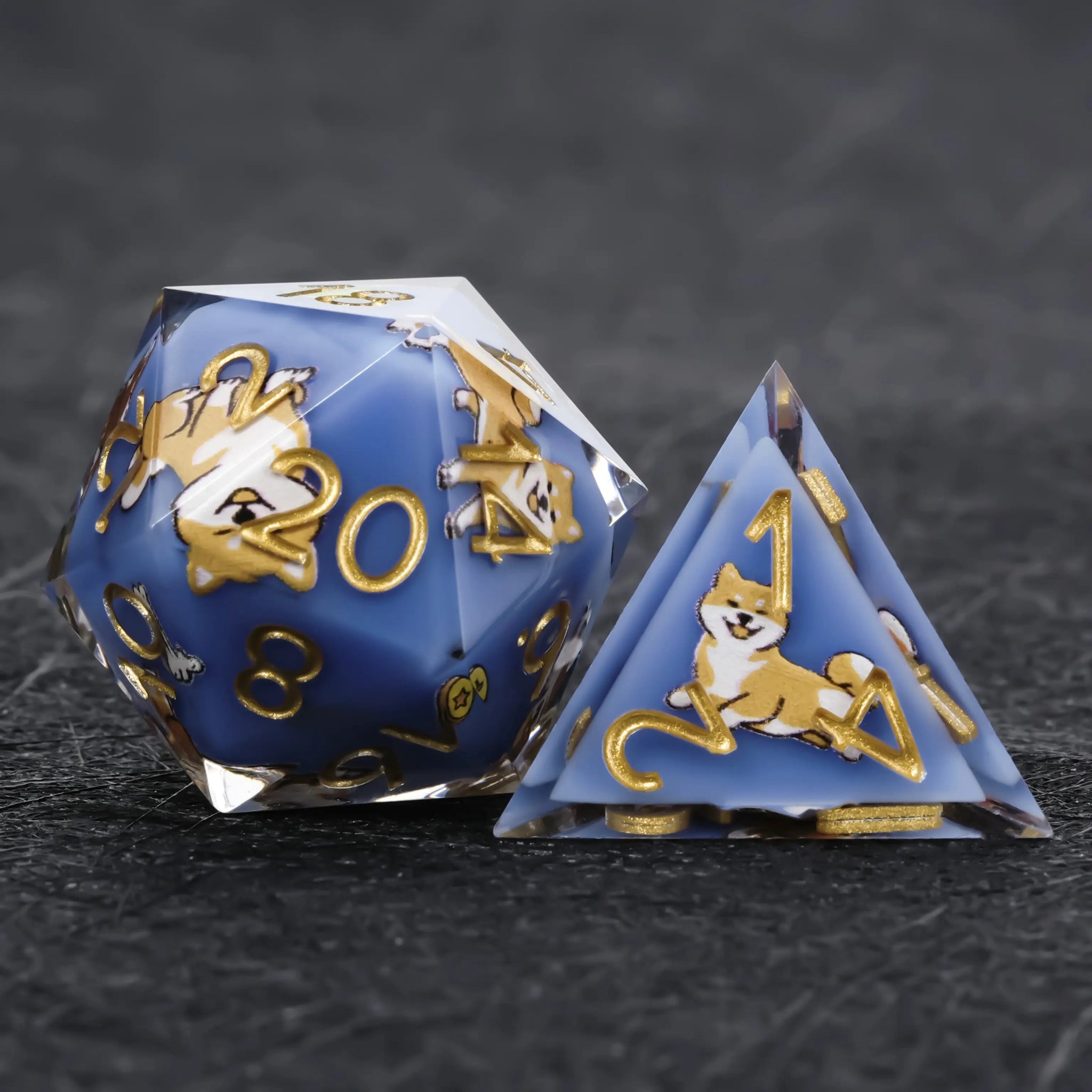 Kickstarter Dice – Canine Legends Shiba Inu Resin DND Dice Set | Lucky Guardian RPG Dice for Dog Lovers - Bear Dice