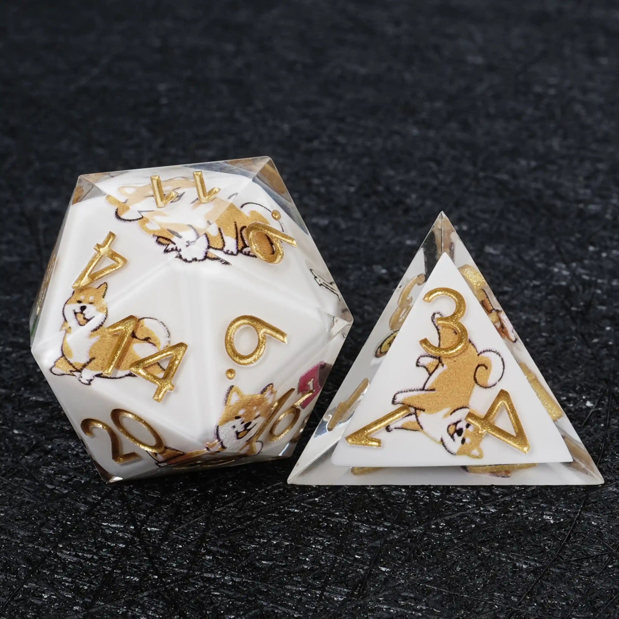 Kickstarter Dice – Canine Legends Shiba Inu Resin DND Dice Set | Lucky Guardian RPG Dice for Dog Lovers - Bear Dice