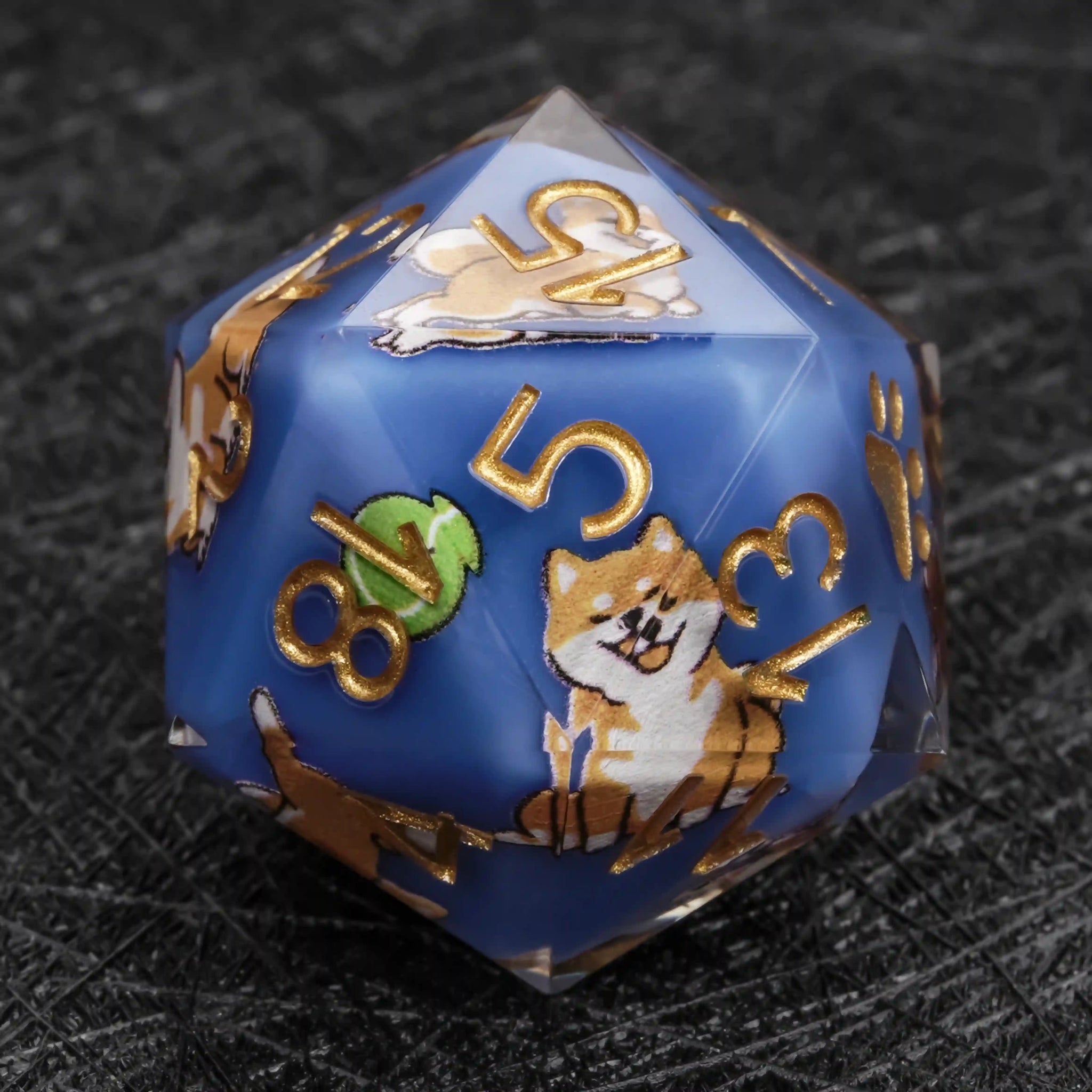 Kickstarter Dice – Canine Legends Shiba Inu Resin DND Dice Set | Lucky Guardian RPG Dice for Dog Lovers - Bear Dice