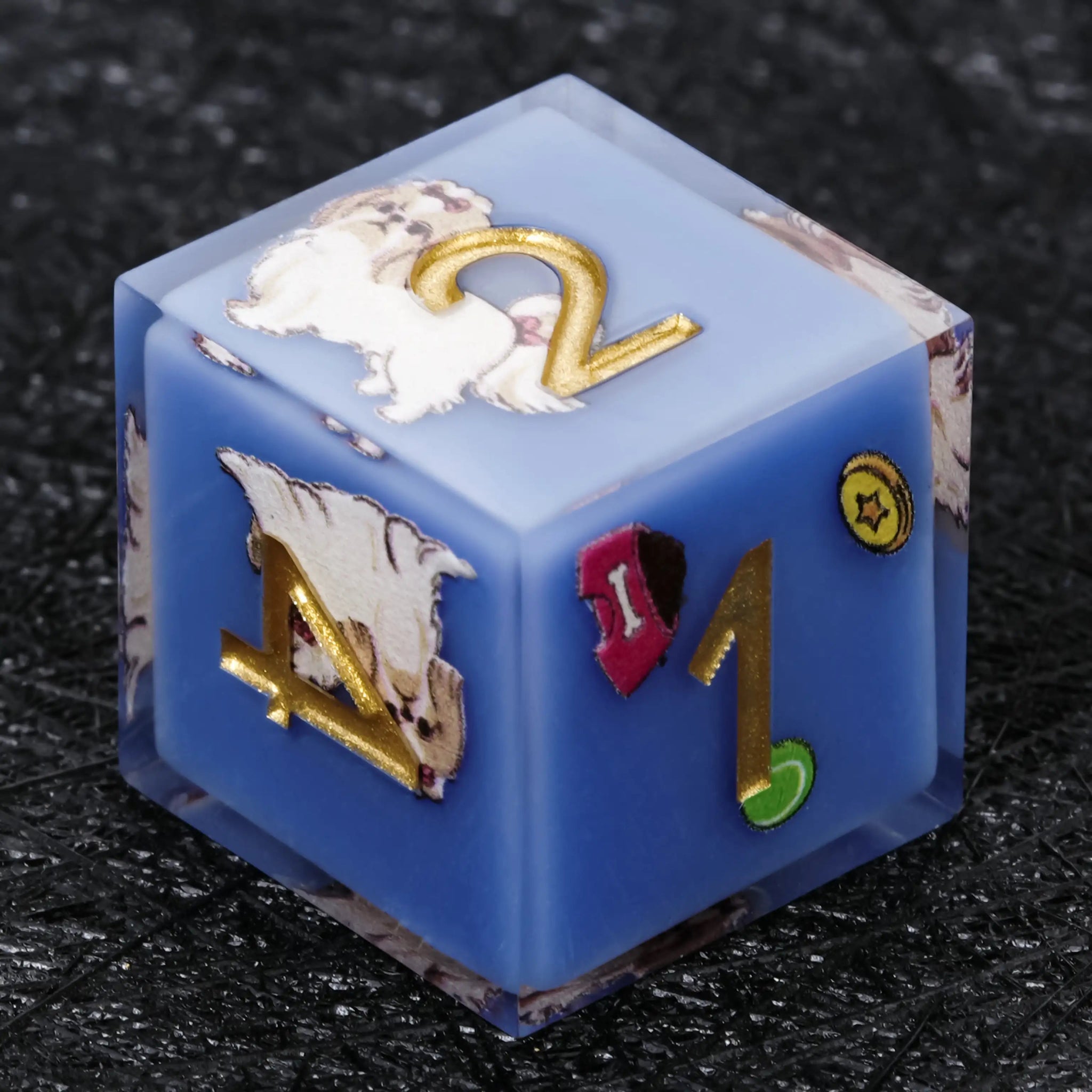 Kickstarter Dice – Canine Legends Shih Tzu Resin DND Dice Set - Bear Dice