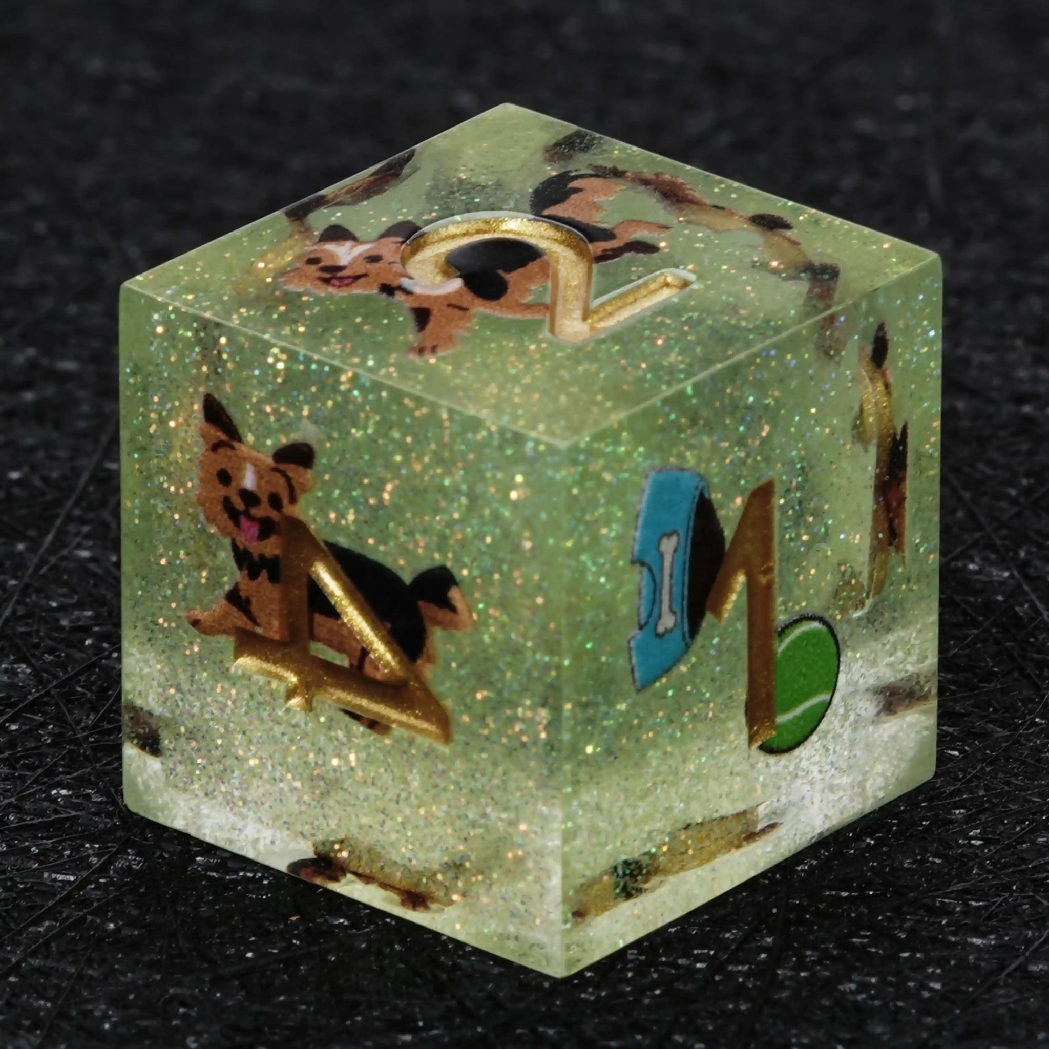 Kickstarter Dice – Canine Legends Yorkie Resin DND Dice Set - Bear Dice