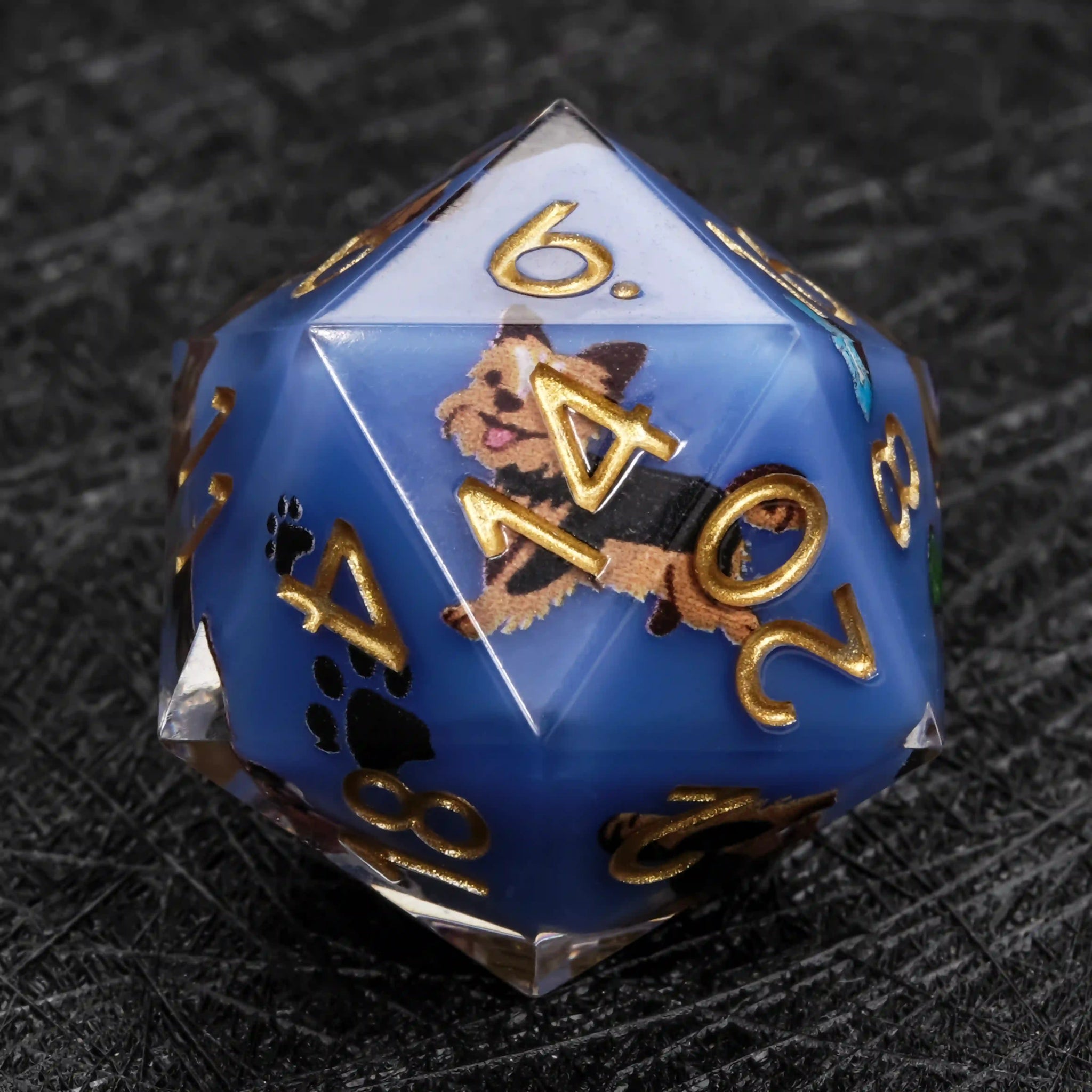 Kickstarter Dice – Canine Legends Yorkie Resin DND Dice Set - Bear Dice