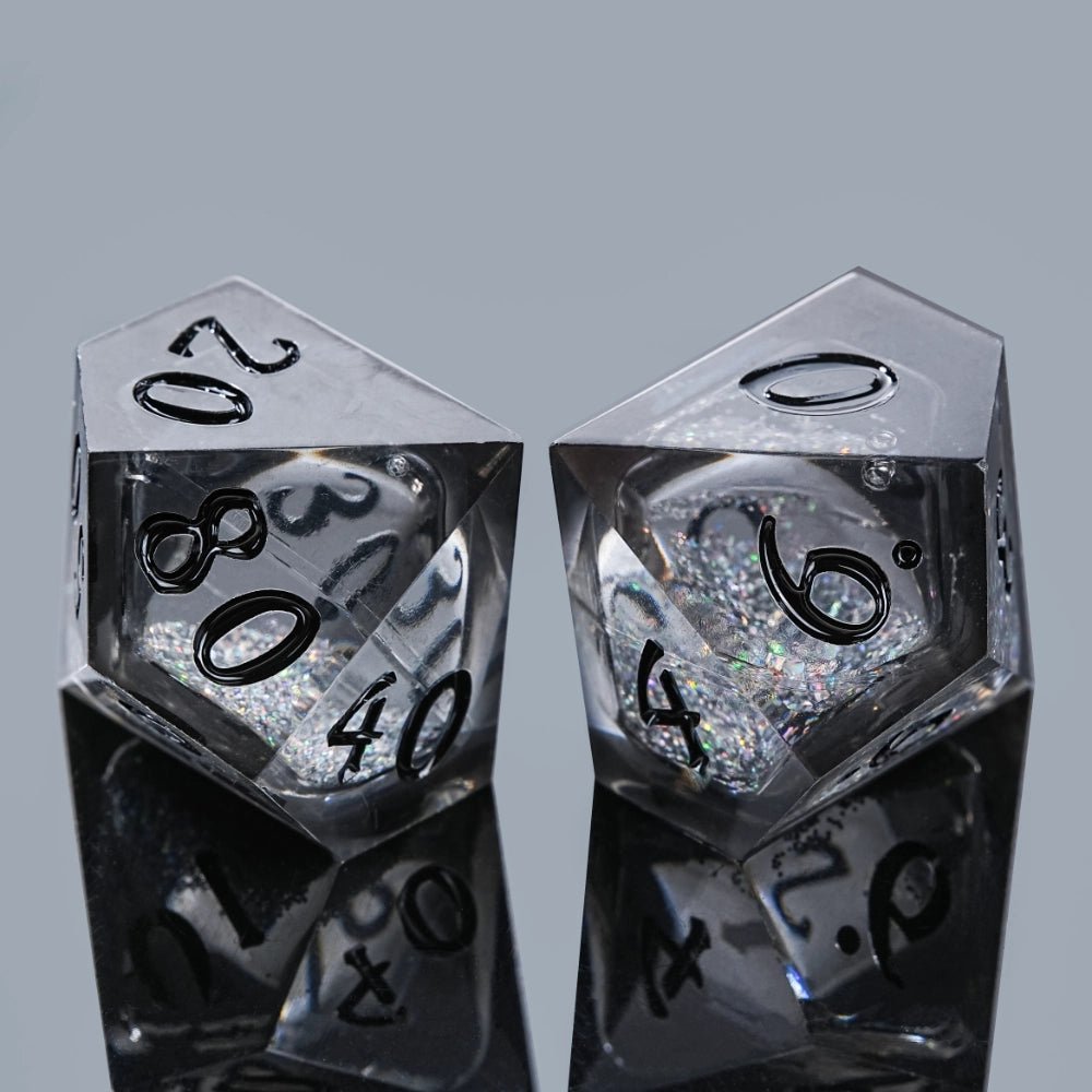 Kickstarter Dice - Inverted Pentagram Liquid Core Resin Dice Set - Bear Dice
