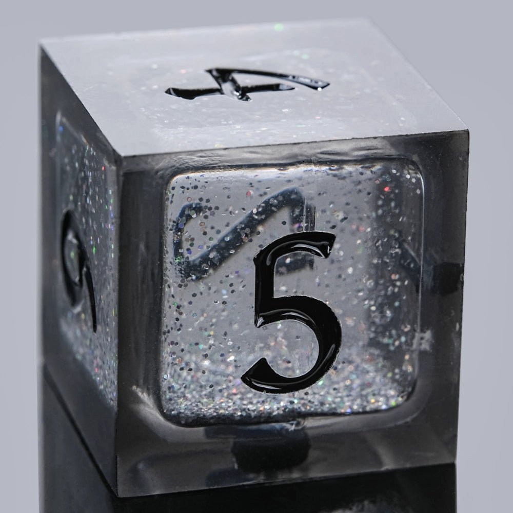 Kickstarter Dice - Inverted Pentagram Liquid Core Resin Dice Set - Bear Dice