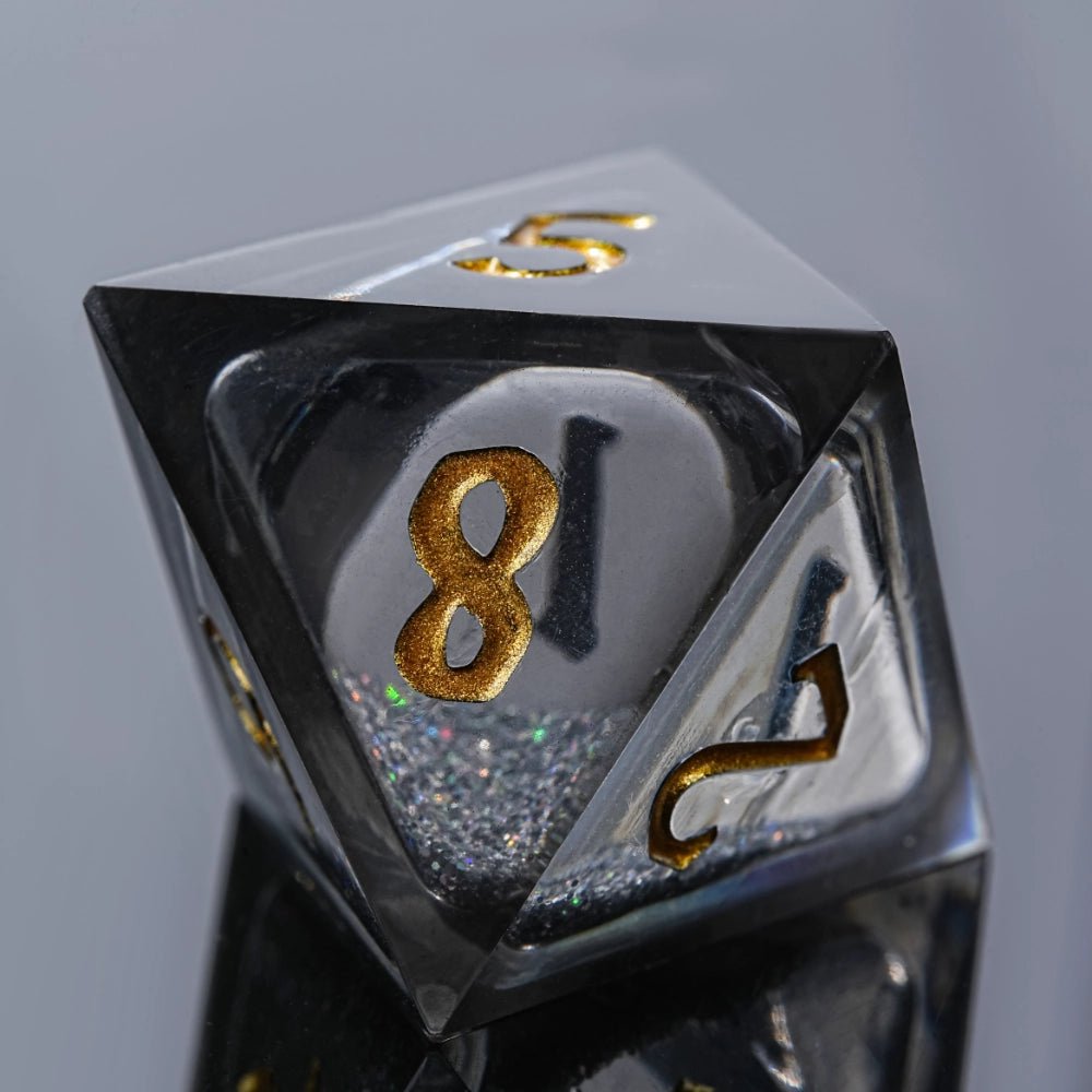 Kickstarter Dice - Inverted Pentagram Liquid Core Resin Dice Set - Bear Dice