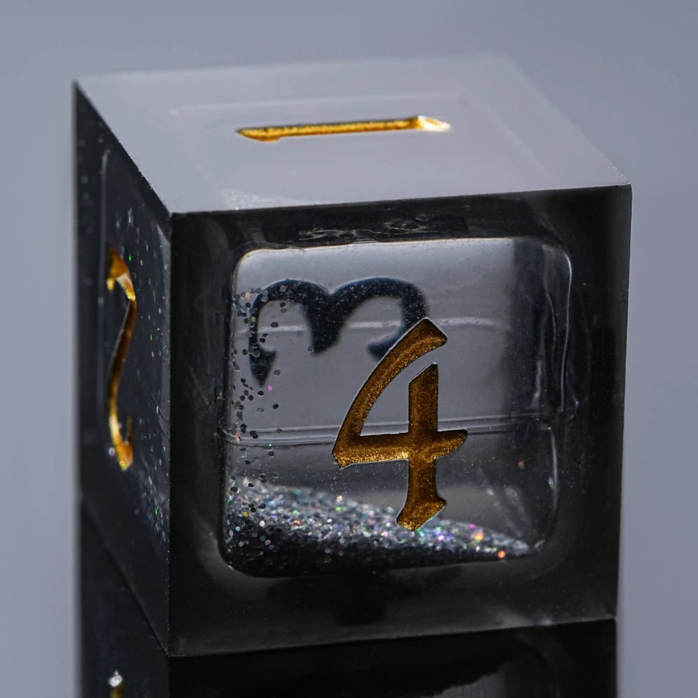 Kickstarter Dice - Inverted Pentagram Liquid Core Resin Dice Set - Bear Dice
