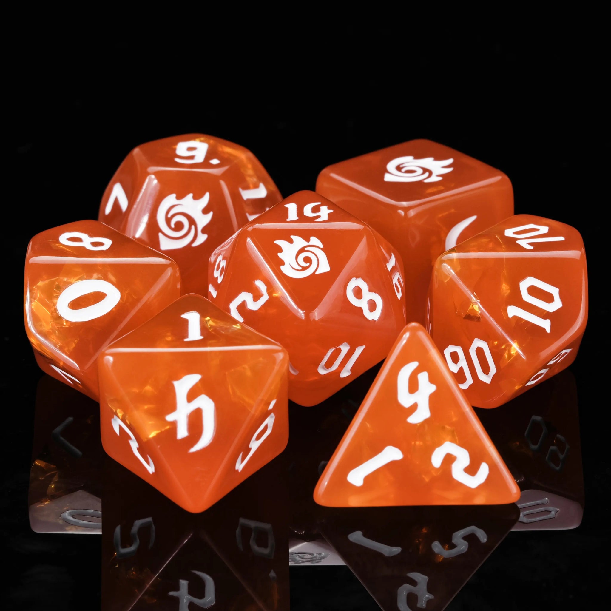 Kickstarter Dice – Warlock Resin Dice Set + White Numbers - Bear Dice