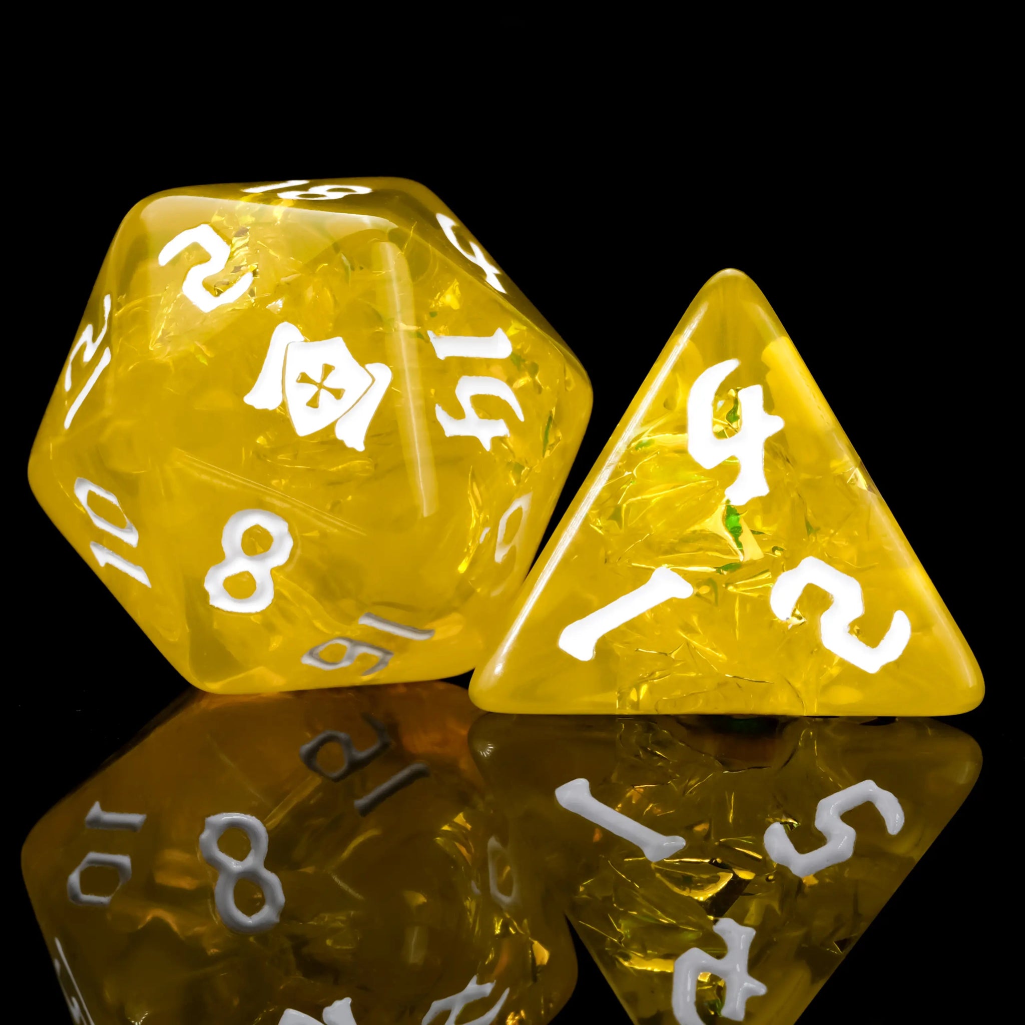 Kickstarter Dice – Yellow Paladin Resin Dice - Bear Dice