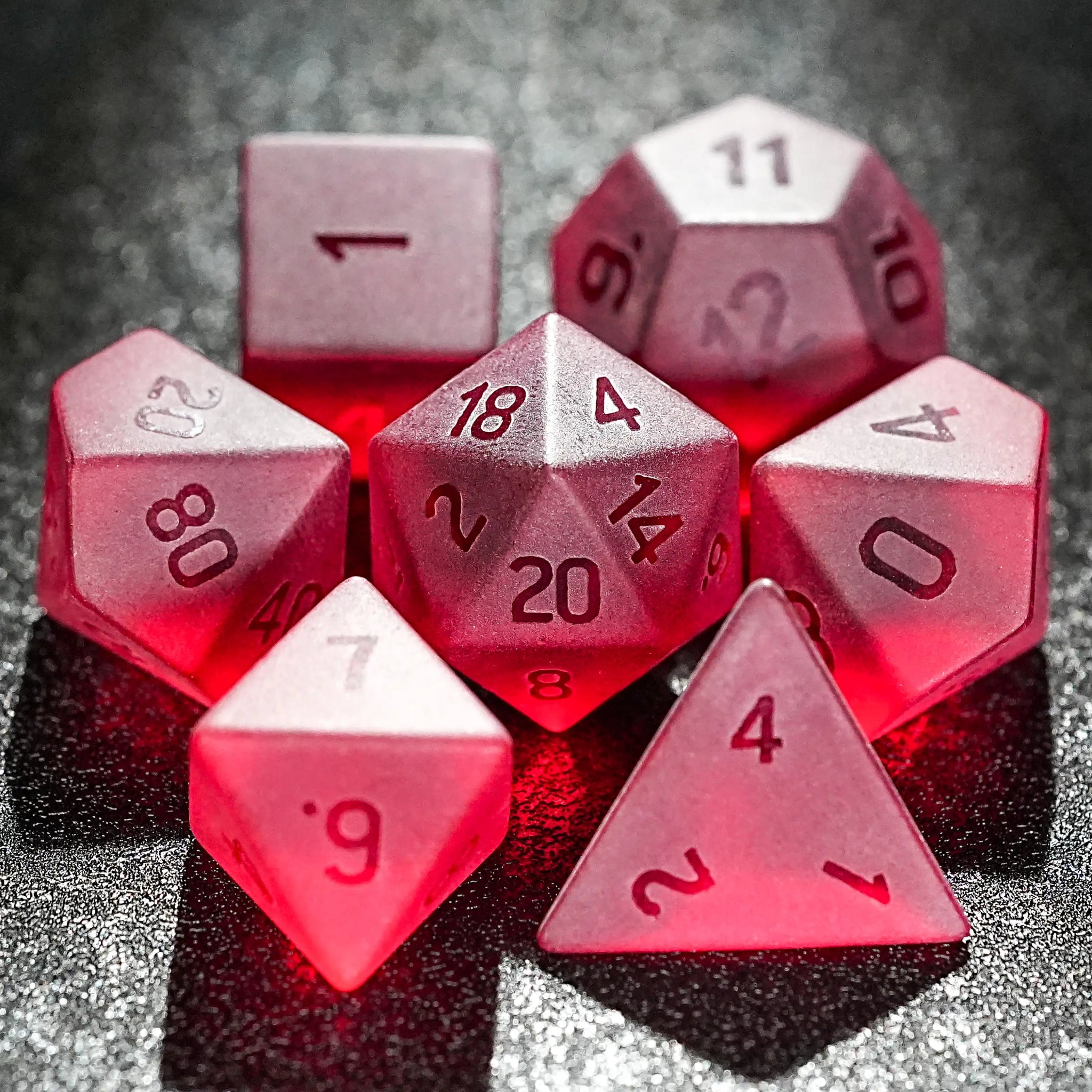 Light yellow gummy frosted and smooth gemstone dice set - Bear Dice