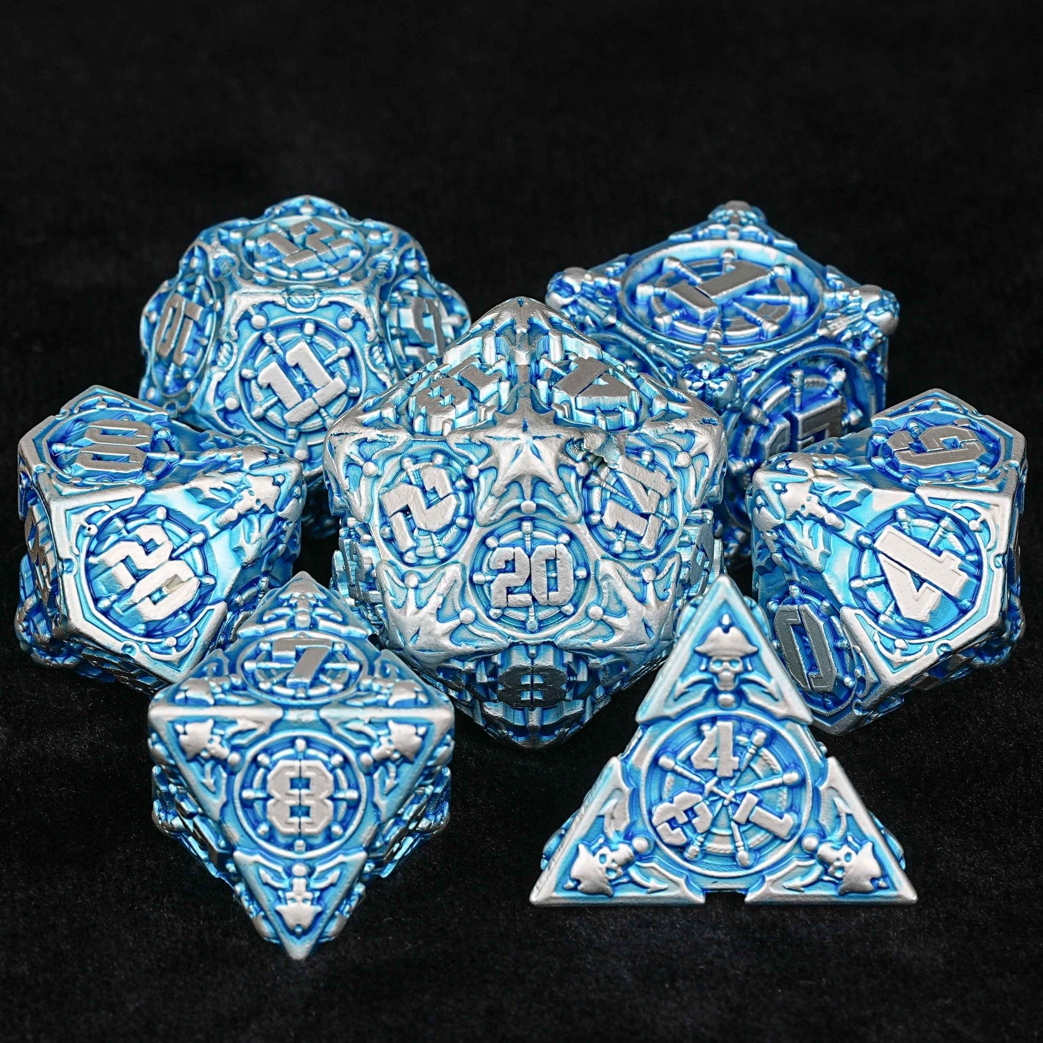 Limited Clearance - Metal Pirate DND Dice Set｜3D Embossed Metal - Bear Dice