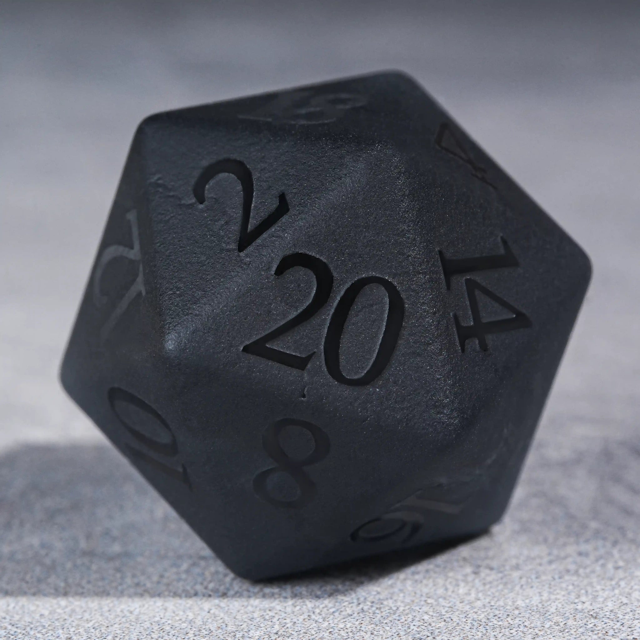 Matte Black Polyhedron Gemstone DND Dice Set - Bear Dice