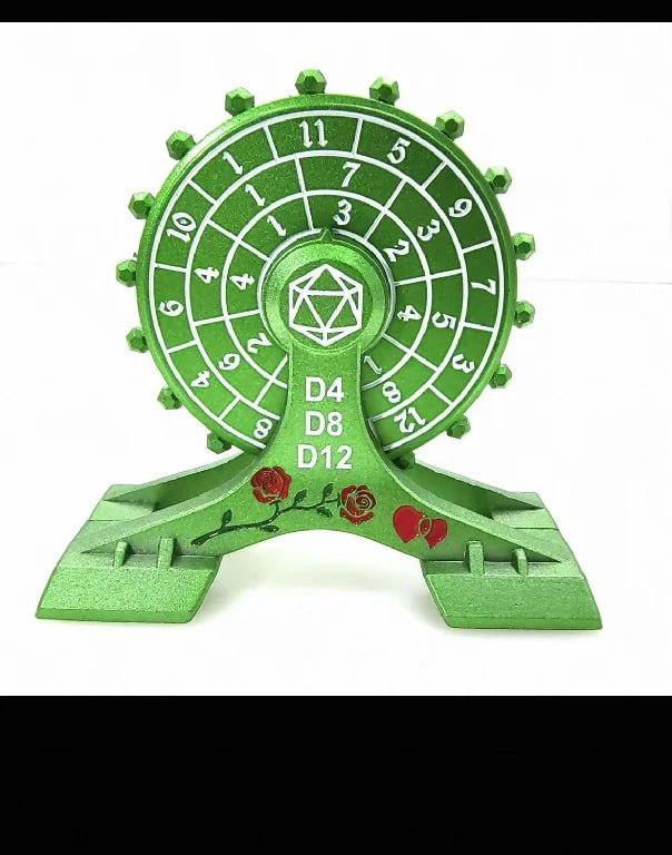 Metal DND Dice Spinner: Rose Love Ferris Wheel Spinning Dice - Bear Dice