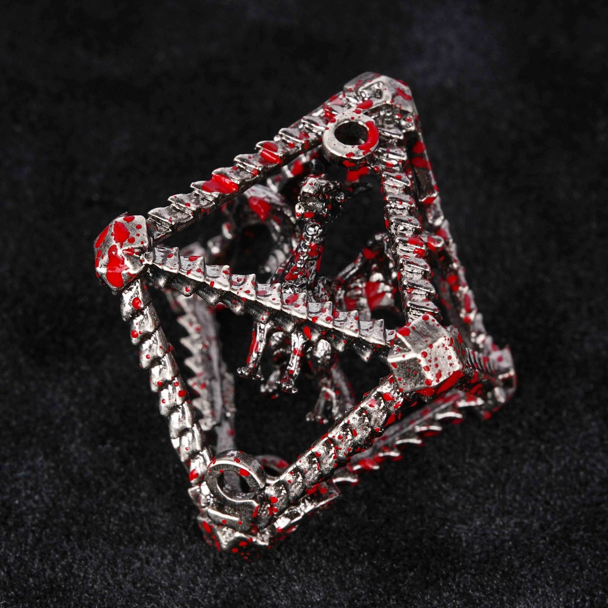 Metal Hollow 3D Dragon D&D Bloodstain Dice Set - Bear Dice