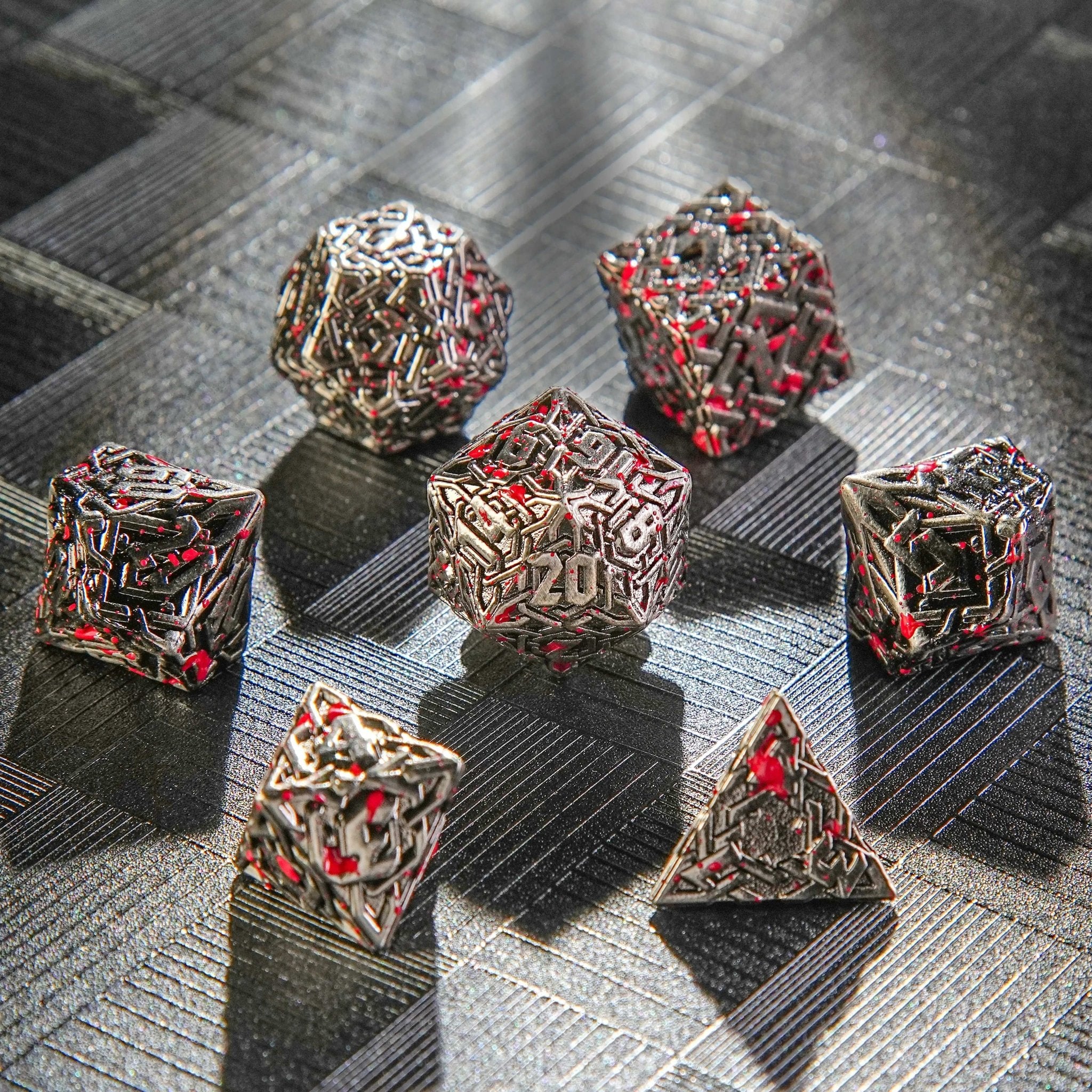 Metal Solid Celtic Knot Blood Dice Set - Bear Dice
