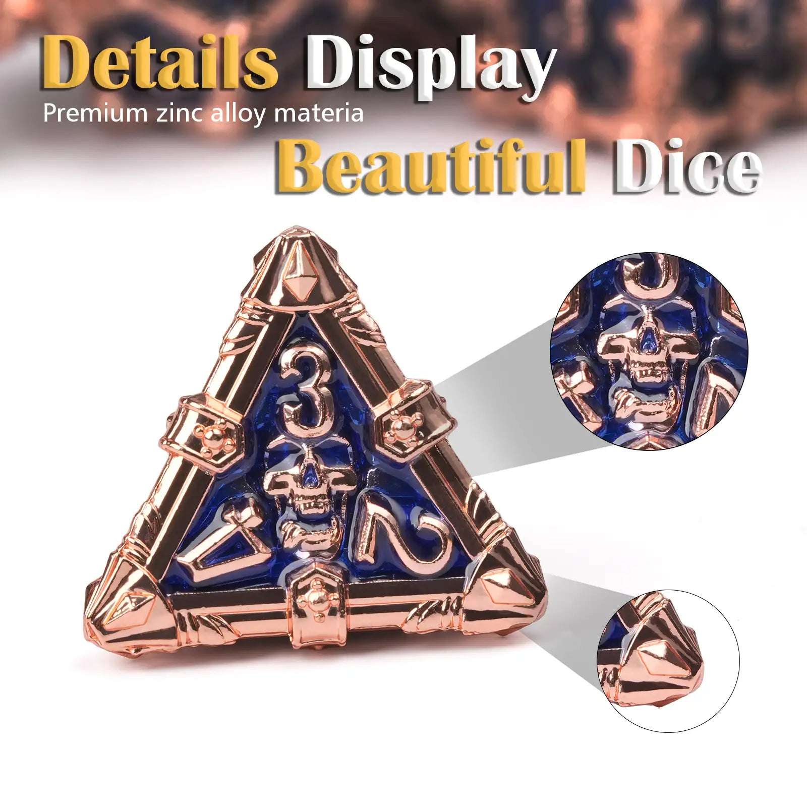 Mysterious dark gothic skeleton series metal dnd dice set - Bear Dice