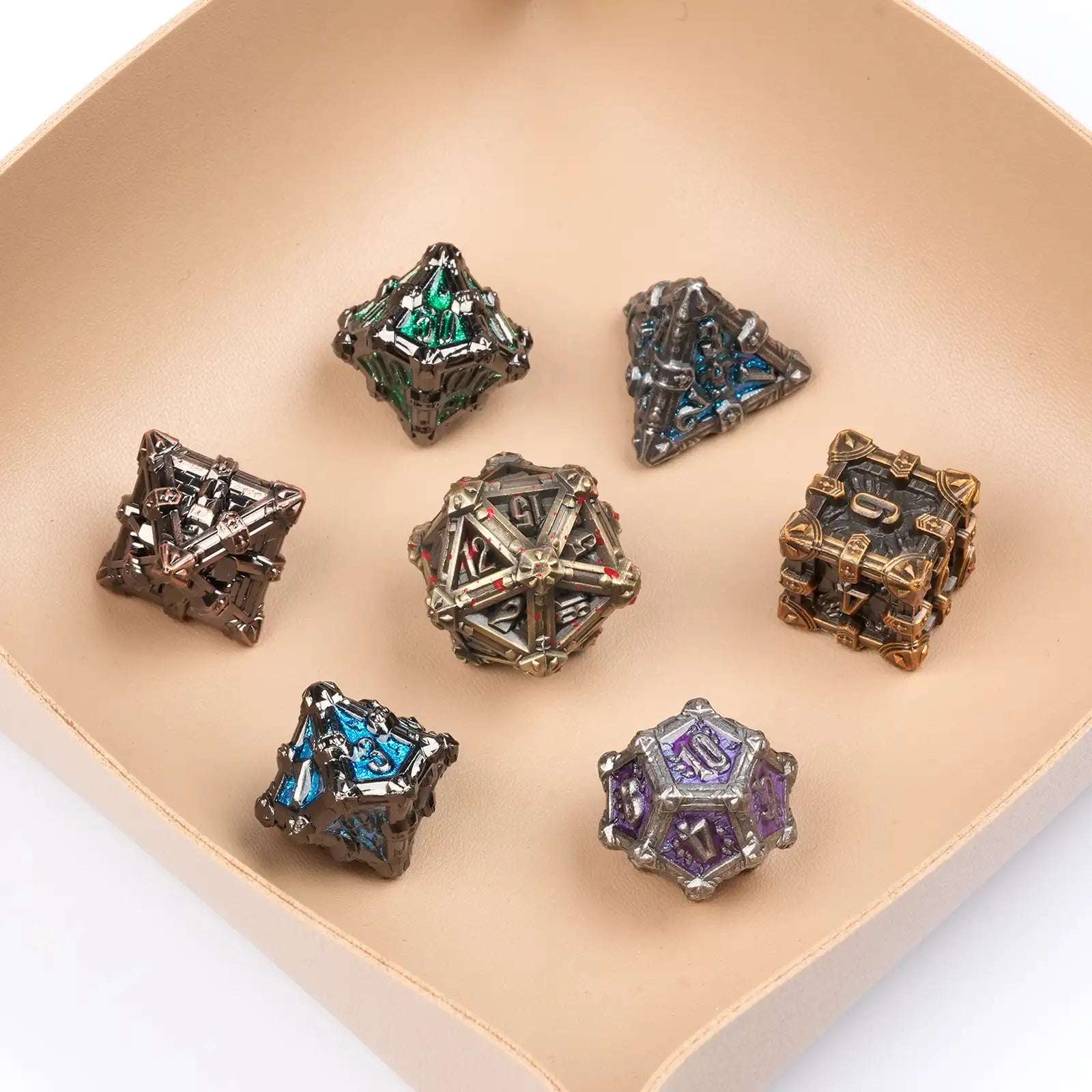 Mysterious dark gothic skeleton series metal dnd dice set - Bear Dice