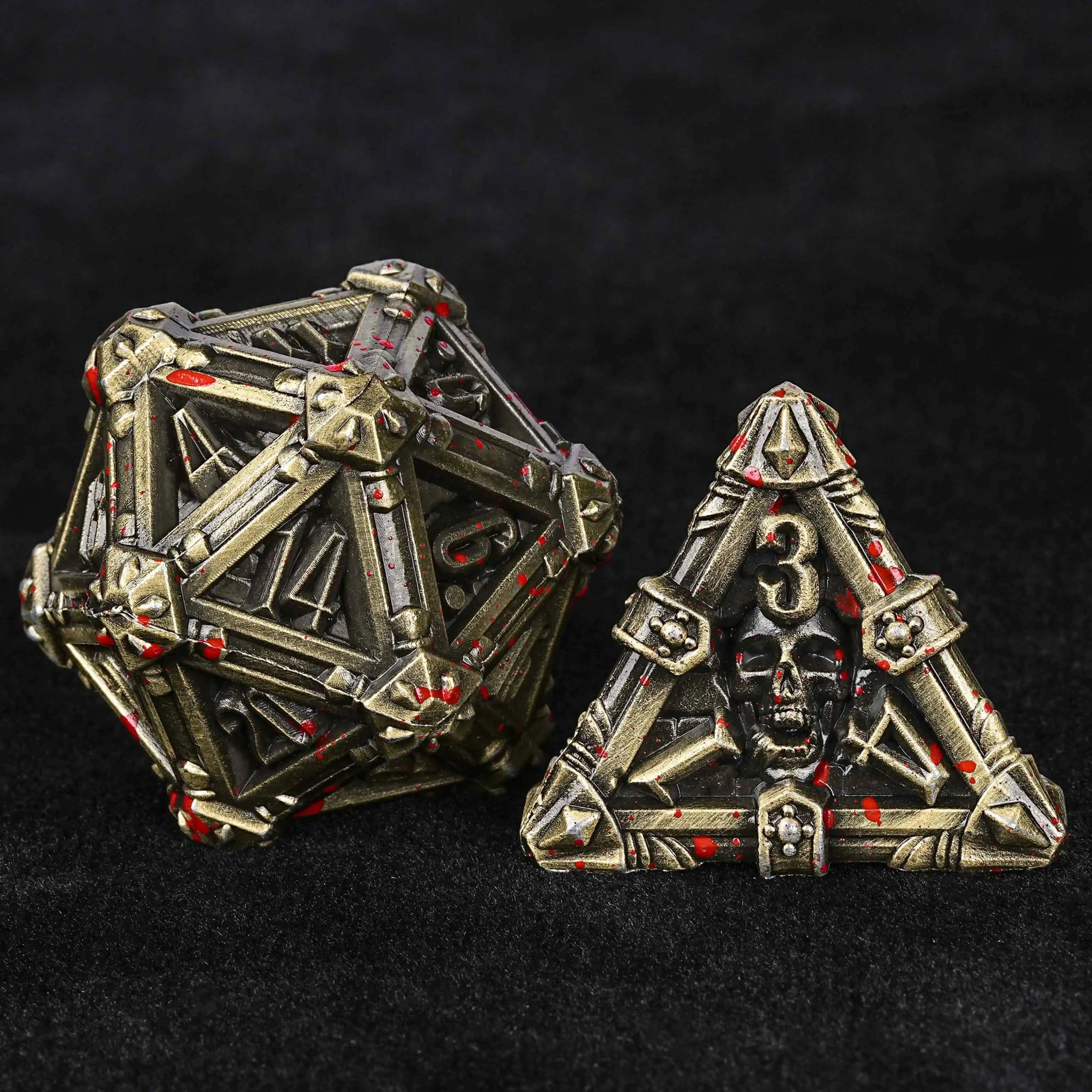 Mysterious dark gothic skeleton series metal dnd dice set - Bear Dice