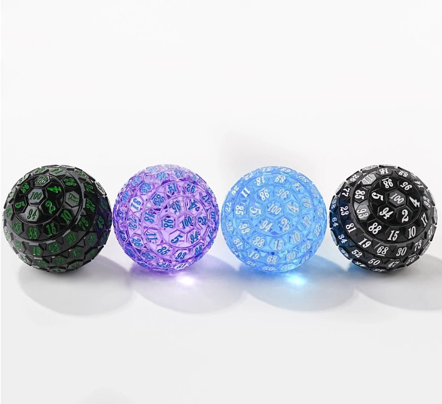 Premium Pink Acrylic D100 Dice – Bright Blue Numbering - Bear Dice