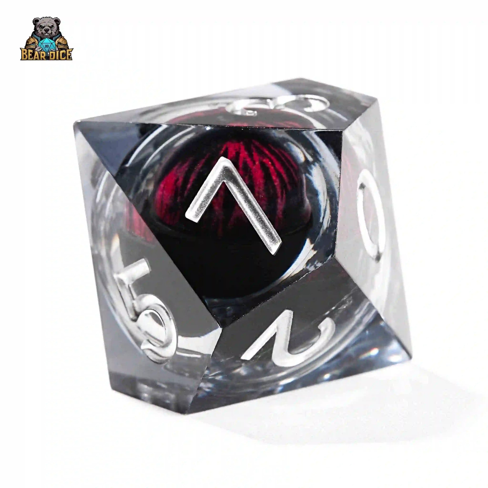 Red Eye Spirit Liquid Lock Black Crystal D10 Dice - Resin 10 Siede Dice - Bear Dice