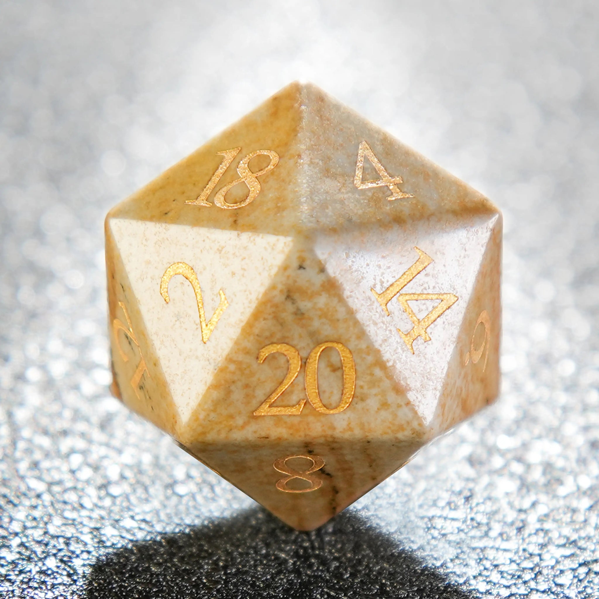 Rock Textured DND Gemstone Dice Set - Bear Dice