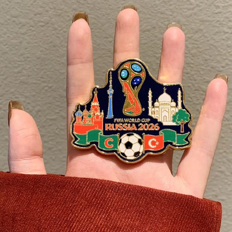 2026 FIFA World Cup Creative Magnetic Metal Refrigerator Magnet Souvenir
