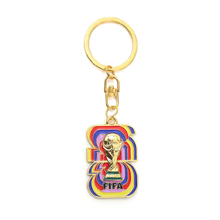 2026 World Cup Painted Enamel UV Printed Metal Keychain
