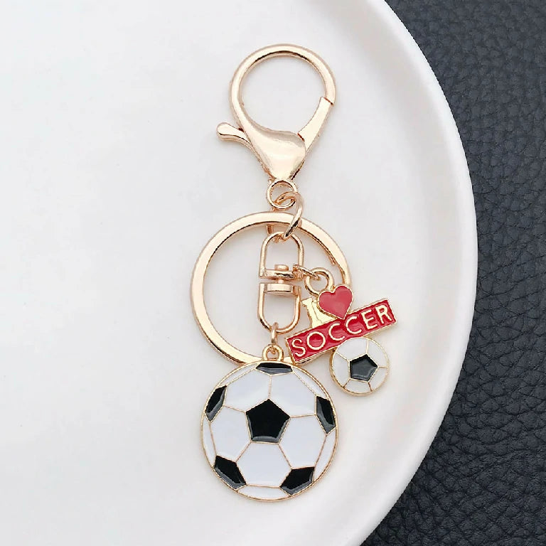 Miniature Soccer Ball Keychain Sports Enthusiast's Backpack Charm