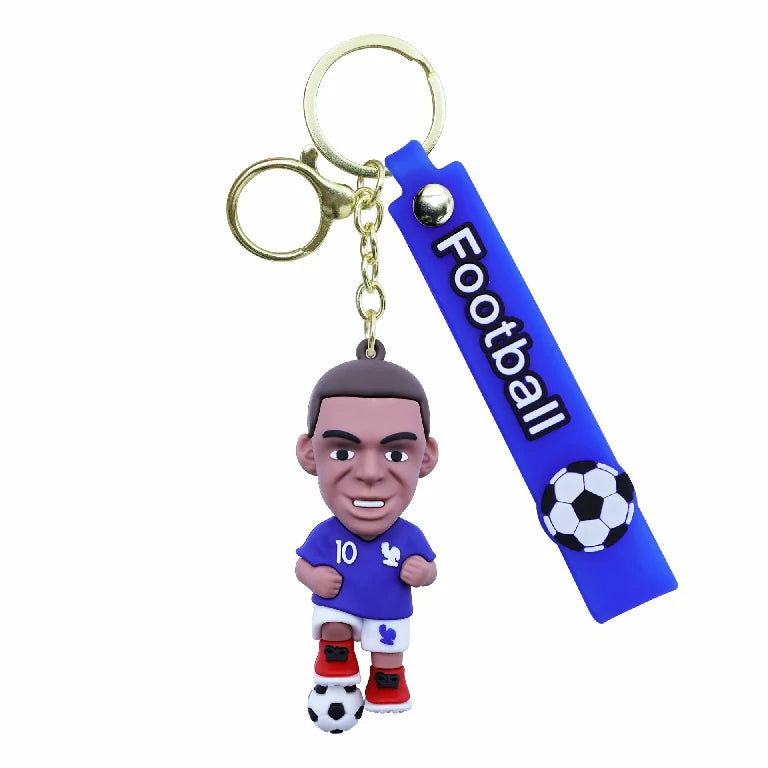 World Cup Soccer Star Keychain — Soft PVC Cartoon Charm & Small Gift