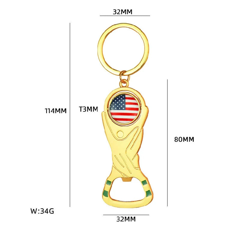 2026 World Cup Bottle Opener & Multifunctional Keychain — Fan Merchandise & Small Gift