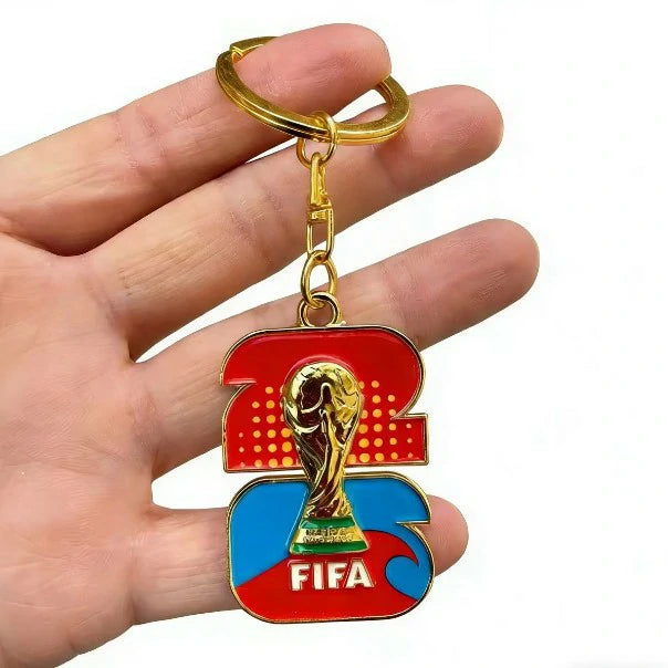 2026 World Cup Painted Enamel UV Printed Metal Keychain