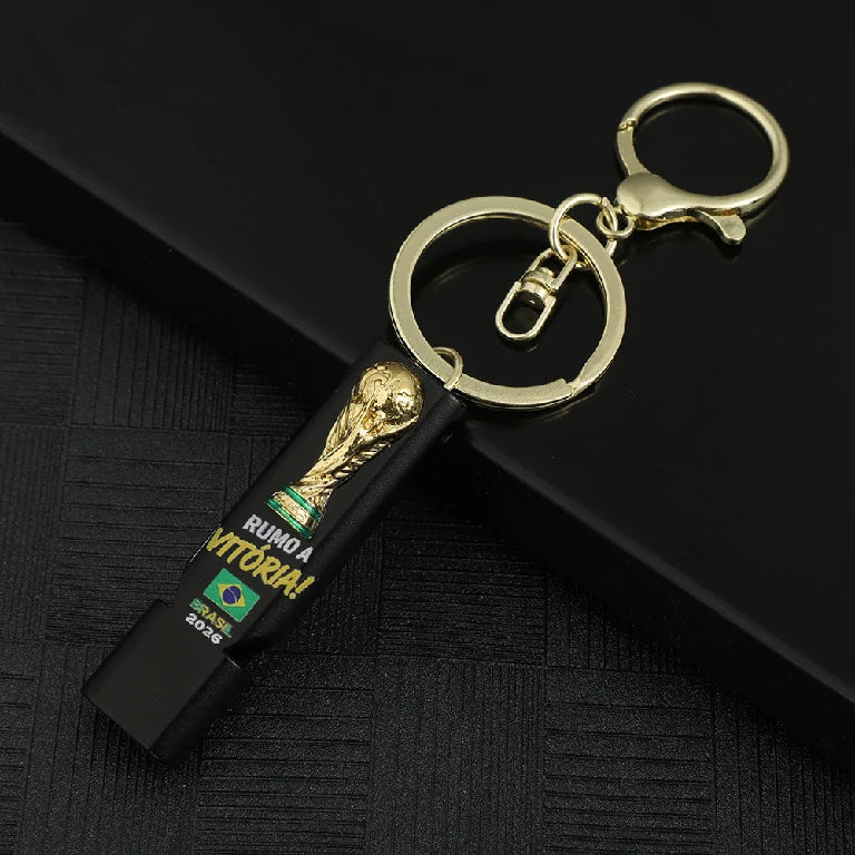 World Cup Hercules Cup Whistle Keychain Soccer Fans Memorial Gift
