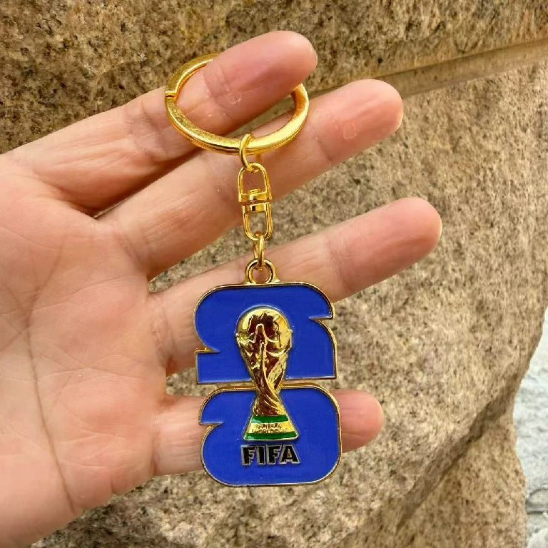 2026 World Cup Painted Enamel UV Printed Metal Keychain