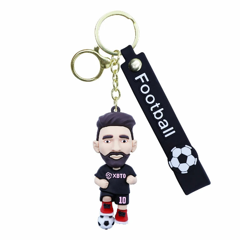 World Cup Soccer Star Keychain — Soft PVC Cartoon Charm & Small Gift
