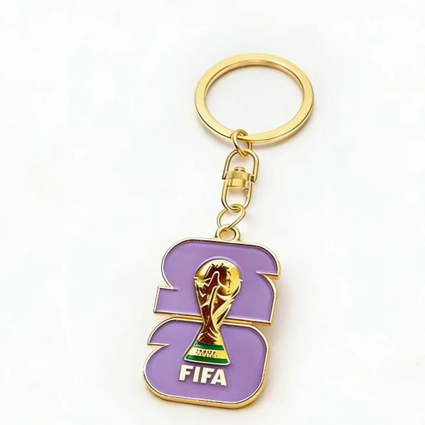 2026 World Cup Painted Enamel UV Printed Metal Keychain