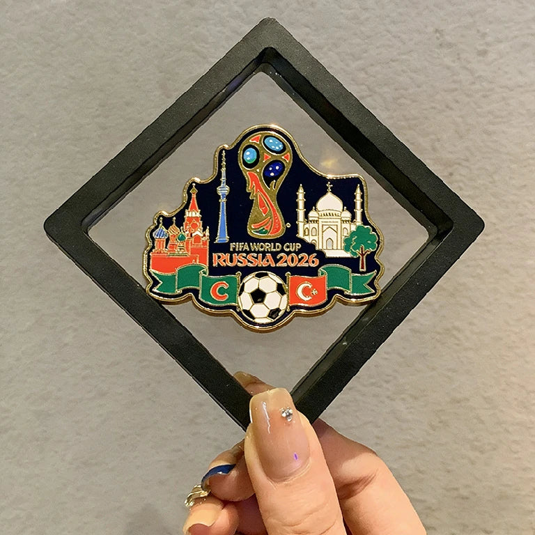 2026 FIFA World Cup Creative Magnetic Metal Refrigerator Magnet Souvenir