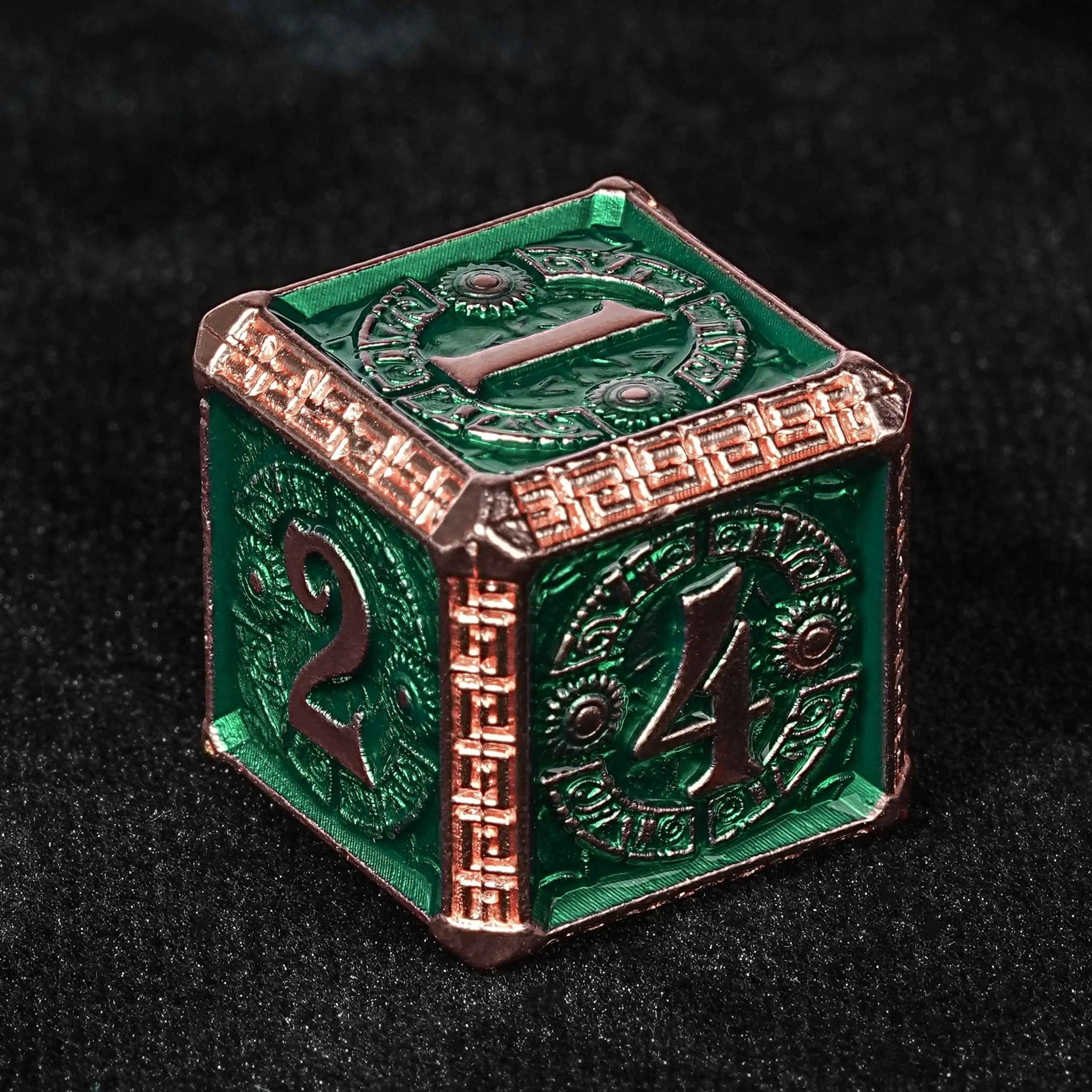The Exquisite Mayan - themed Dice set with Copper - and - green Design - Bear Dice