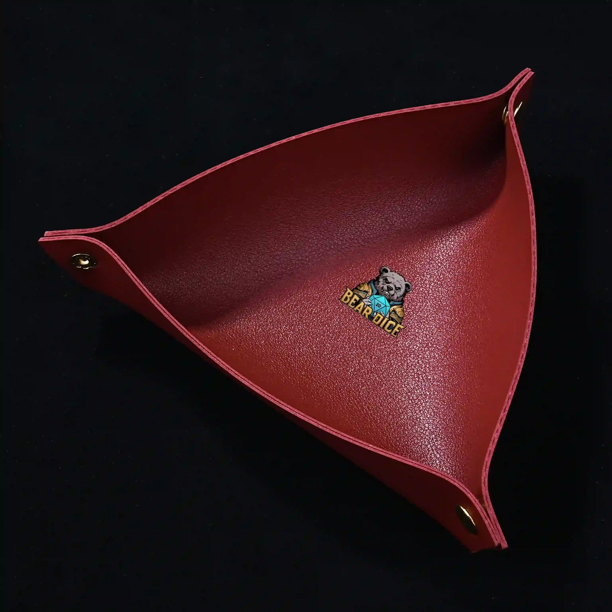 Triangle Folding Dice Tray Portable Leather Table Game Dice Accessories - Bear Dice