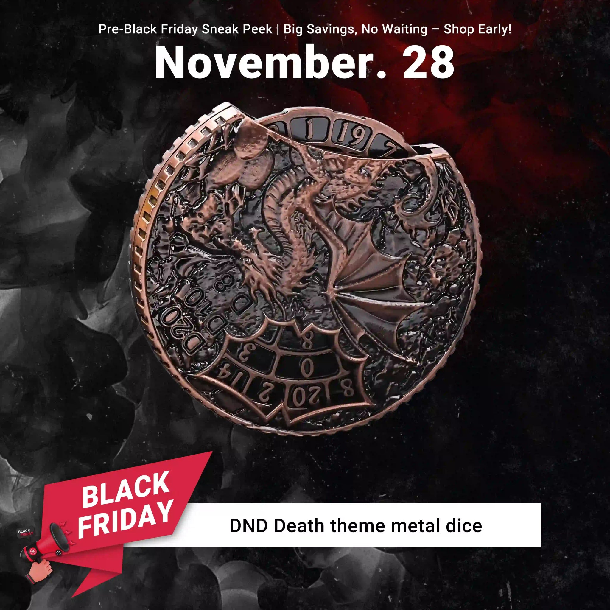 Unique dice spinner DND Death theme metal dice - Bear Dice