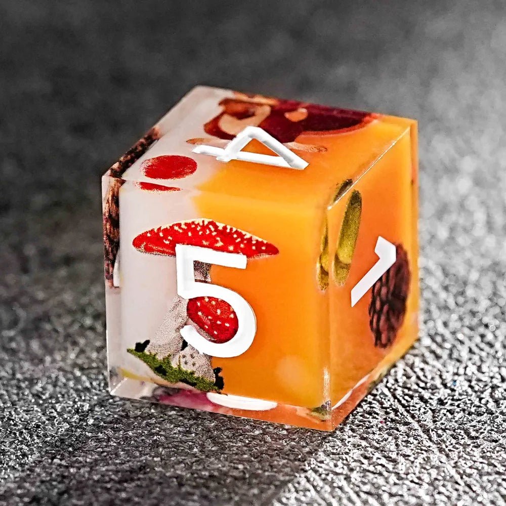 Unique forest themed polyhedron resin dice set - Bear Dice