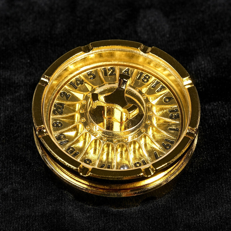 DND Grande Roue à Dés Spinner 7 En 1 – Métal Rétro Avec Dragon, Boîte Cadeau Et Plateau – Accessoire De Jeu De Rôle Et Société – Bronze