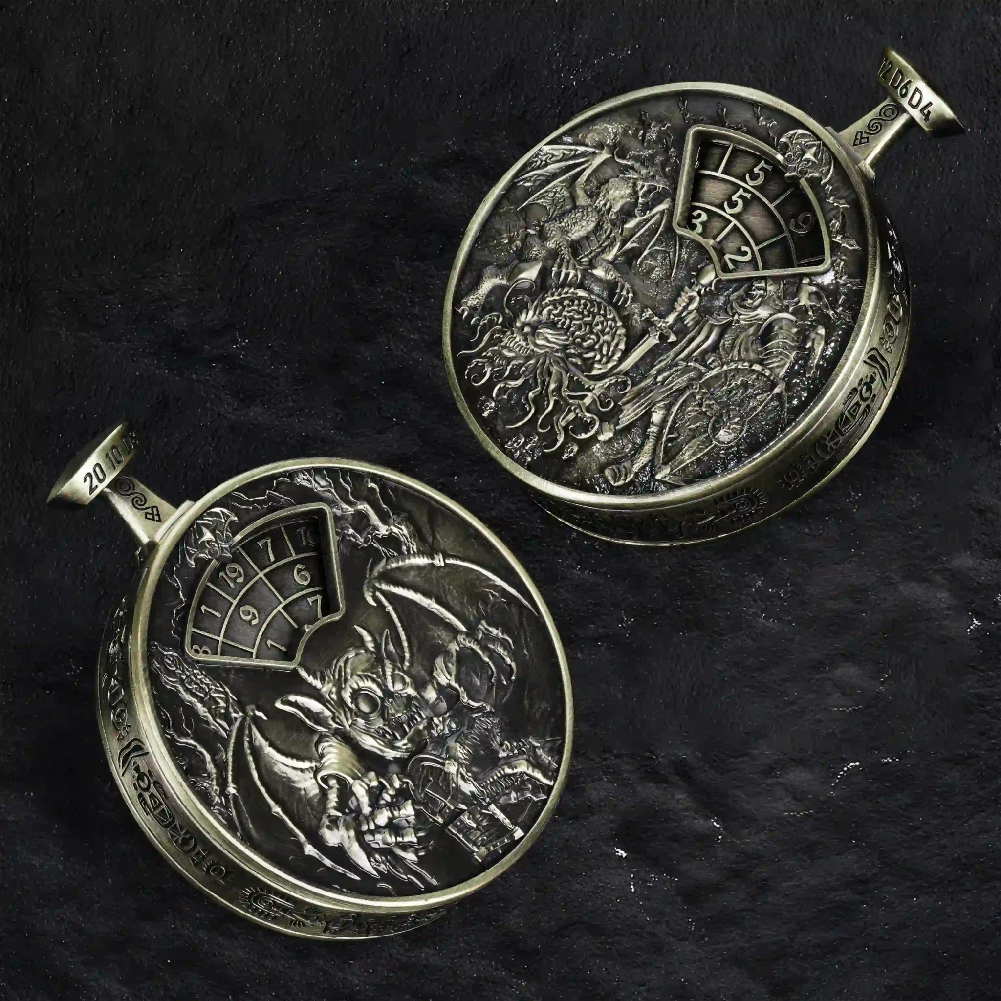 Unique Metal DND Spinning Dice Pocket Watch - Bear Dice