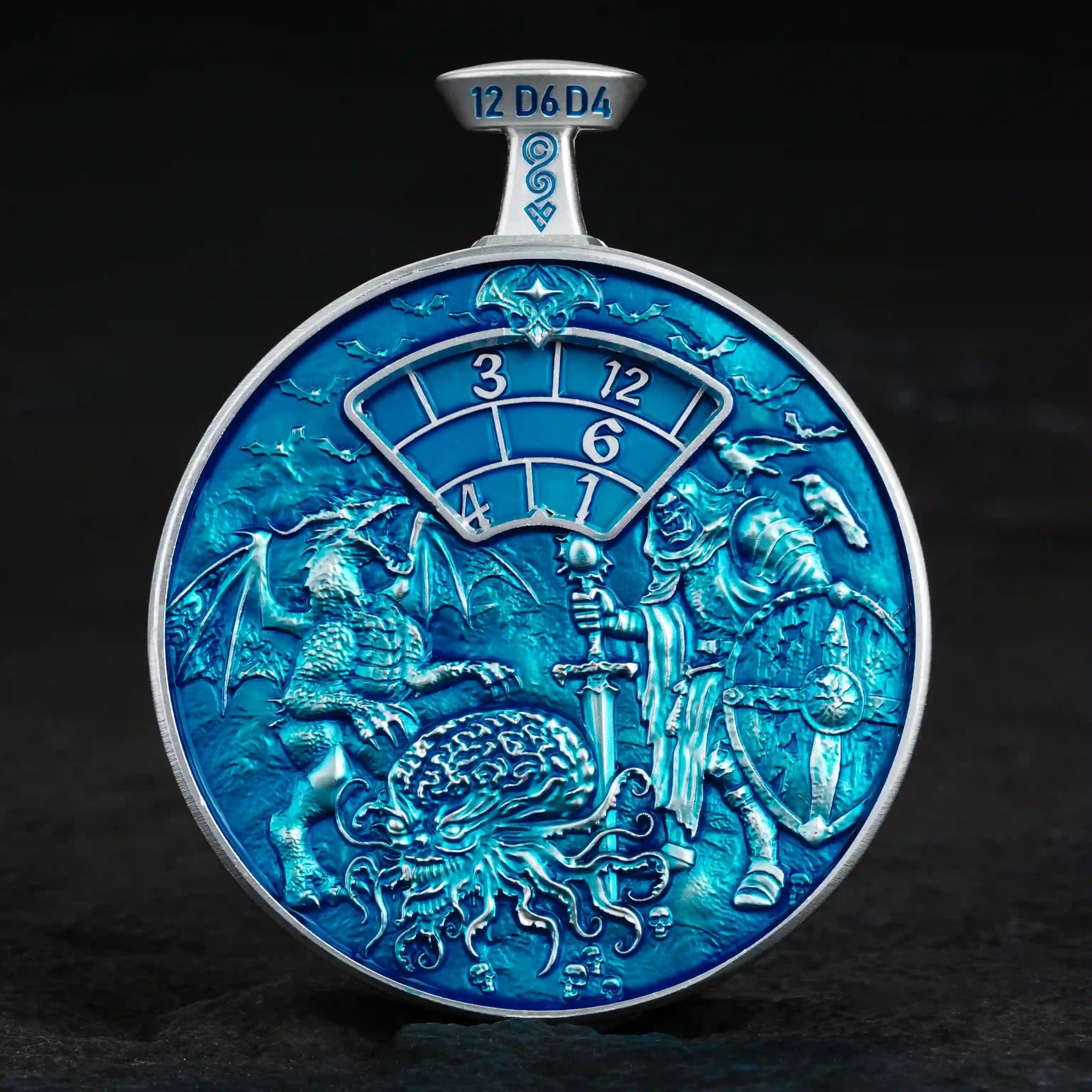 Unique Metal DND Spinning Dice Pocket Watch - Bear Dice