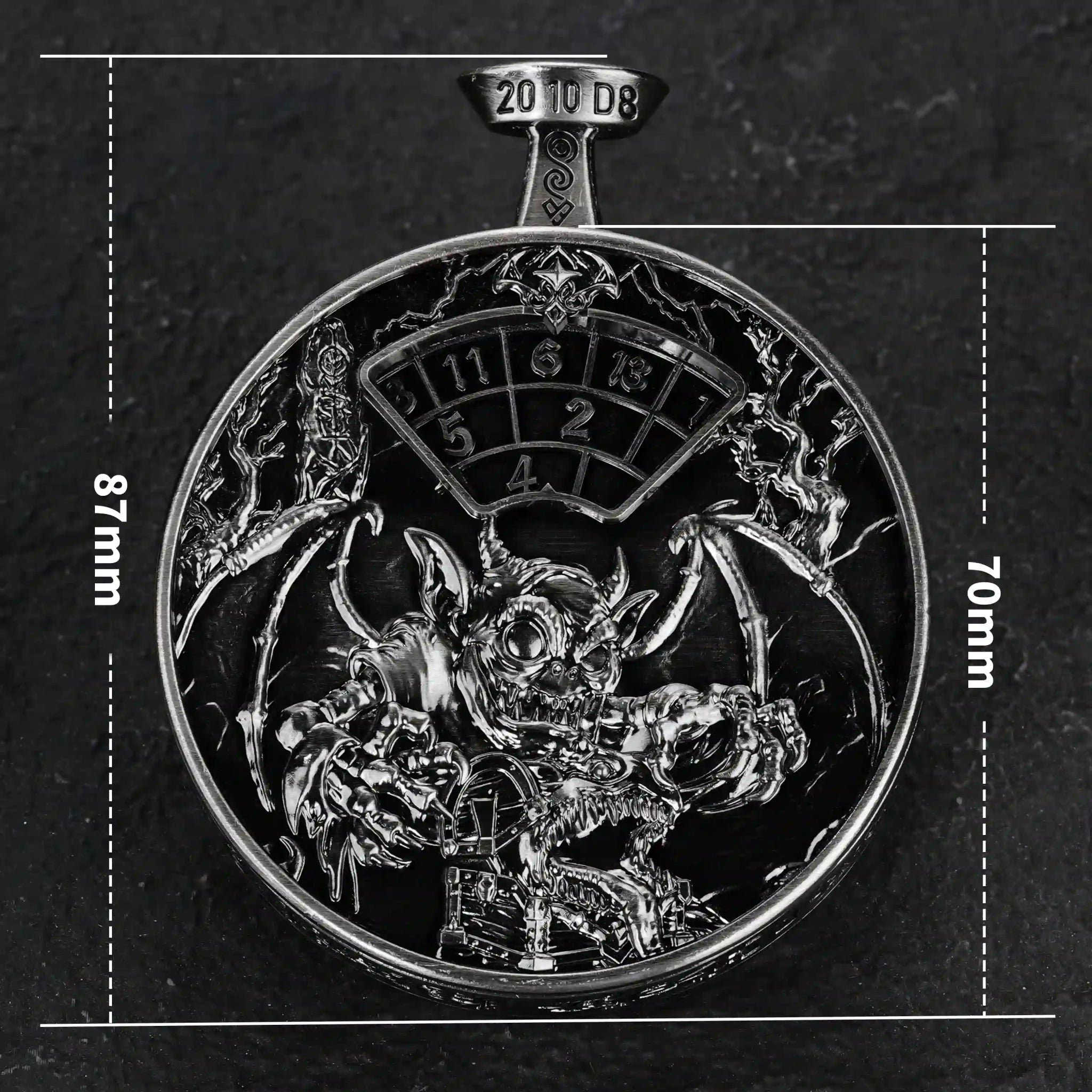 Unique Metal DND Spinning Dice Pocket Watch - Bear Dice