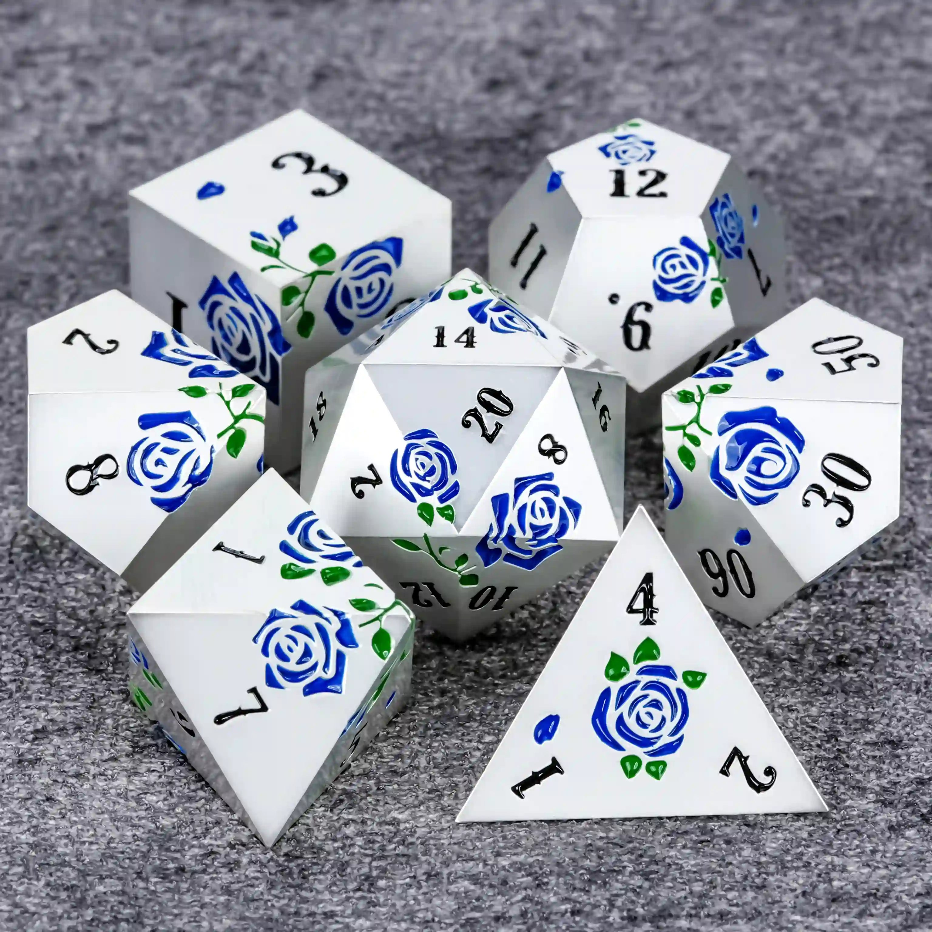 Valentine's Day DND Dice Gift - Rose Metal Dice Set - Bear Dice