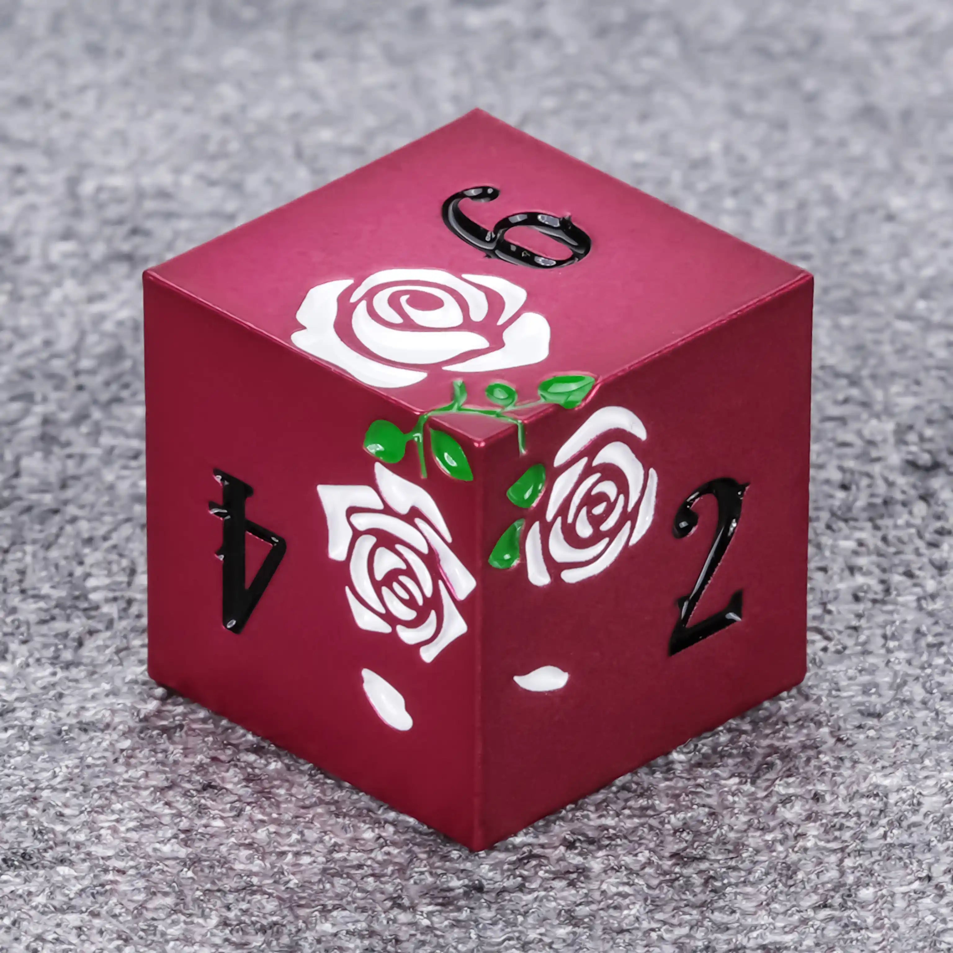 Valentine's Day DND Dice Gift - Rose Metal Dice Set - Bear Dice